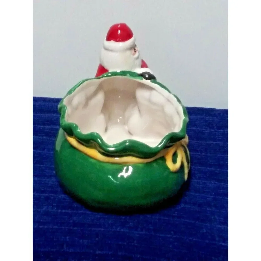 Santa with Gift Bag Candy Dish 9